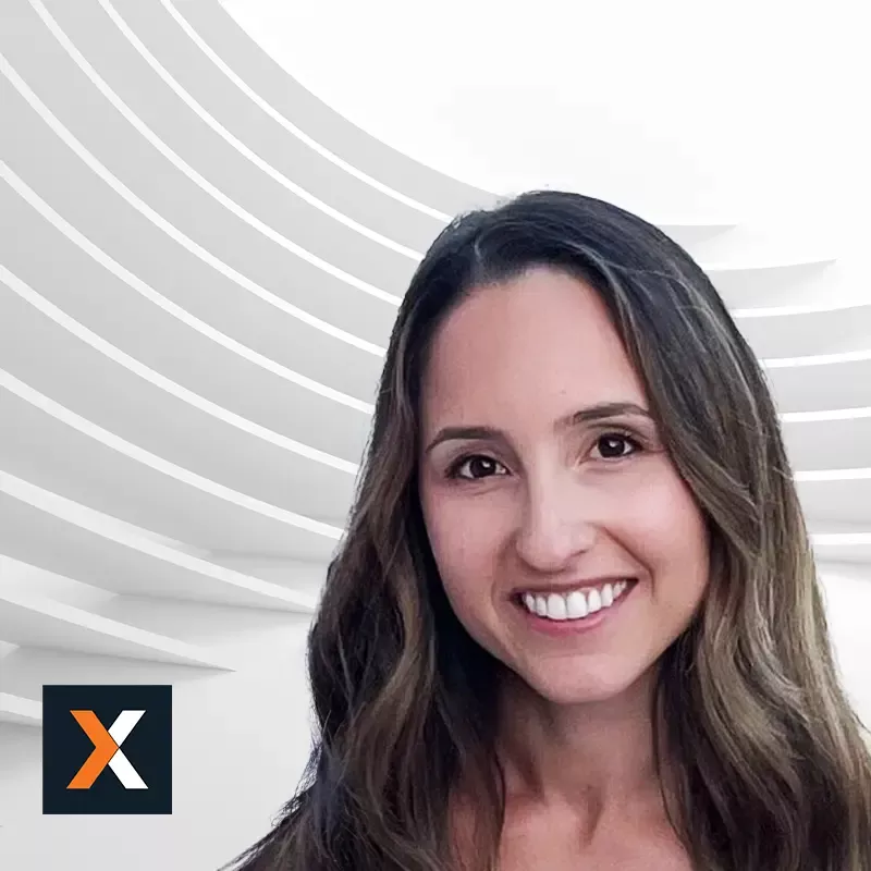 headshot of Josephine Bancheri on graphic grey and white background