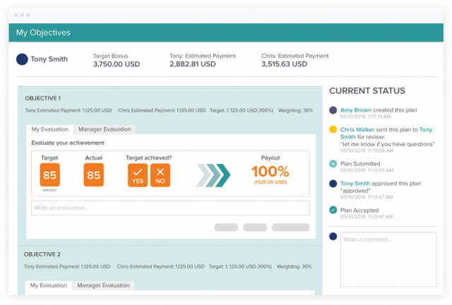 Xactly Objectives Dashboard