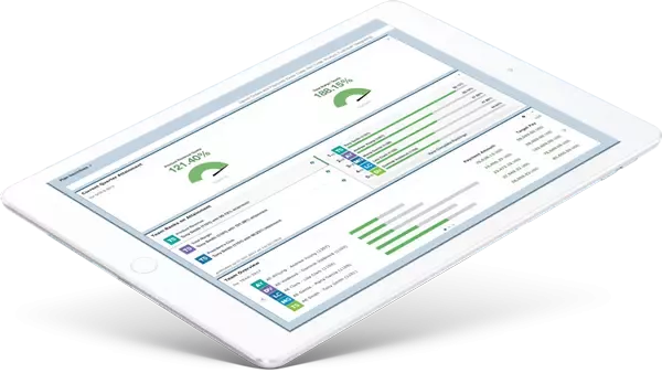 Schedule a Demo - tablet screen with admin dashboard showing