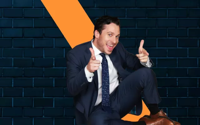 image of Ross Pomerantz (A.K.A. Corporate Bro) gesturing with two thumbs up