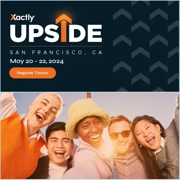 xactly upside banner image with a group of people smiling at the camera