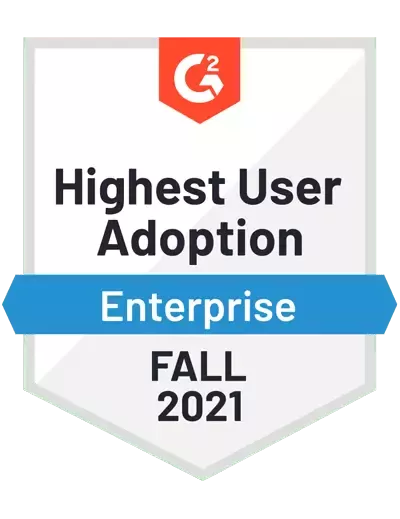 G2 Highest User Adoption Enterprise Fall 2021